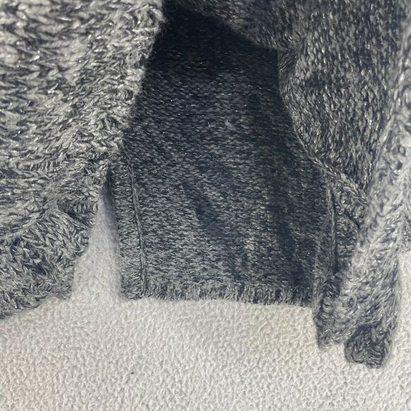 BCBG Maxazria Womens Cardigan Sweater Cape Wool Mohair Blend Grey Chunky L - Picture 12 of 13